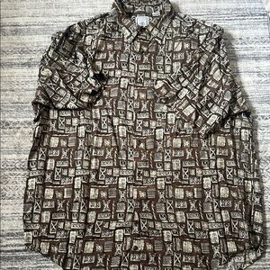 Men's Brown Patterned Shirt